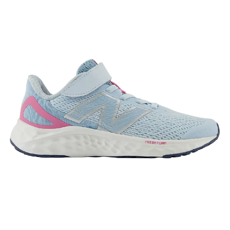 New Balance Little Girls Fresh Foam Arishi v4 Bungee Velcro Quarry Blue