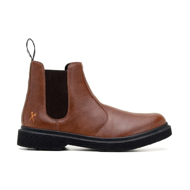 'Brick Lane' Vegan Chelsea Boot by King55 - Cognac