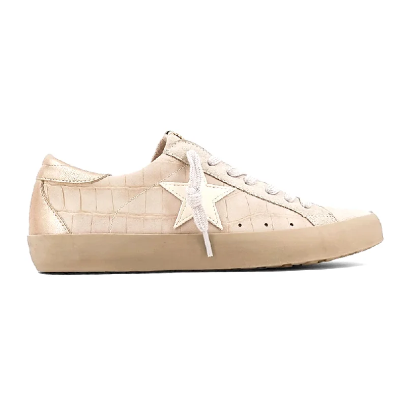 Paula Croc Print Lace Up Sneakers