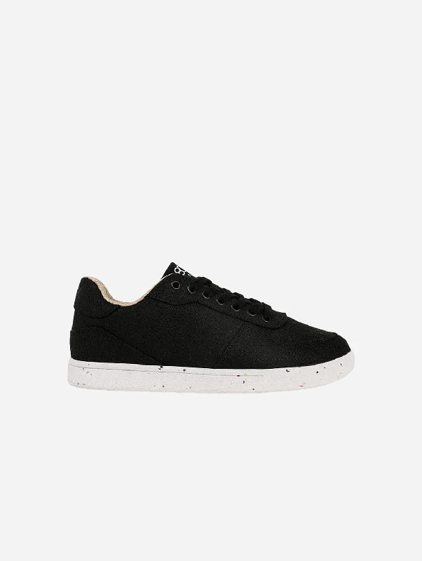 Seeker Women's Vegan Hemp Sneakers | Black & White