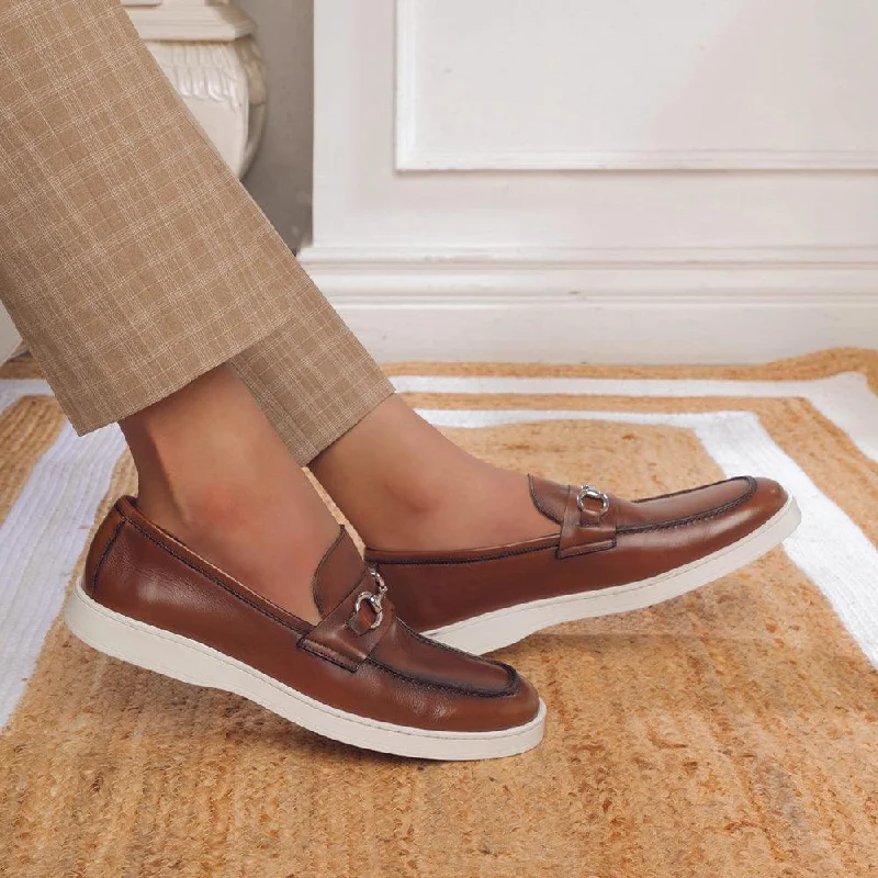 The Mamante Tan Men's Handcrafted Leather Loafers Tresmode