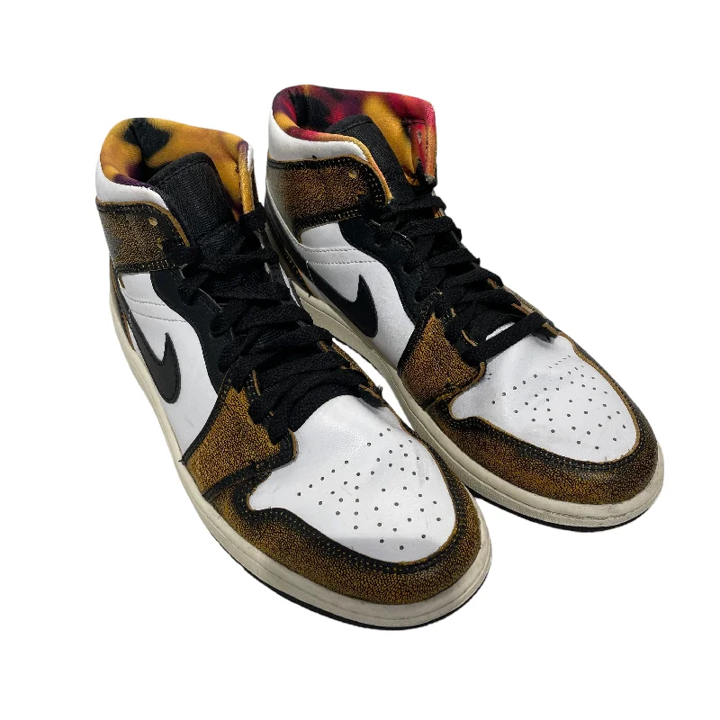 NIKE/AIR JORDAN 1 MID SE/Hi-Sneakers/US 9/Leather/ORN/DQ8417-071