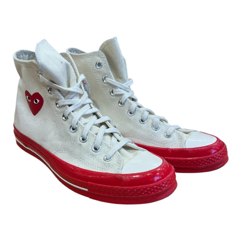 CONVERSE/PLAY COMME des GARCONS/Hi-Sneakers/US 8.5/Cotton/CRM/RED MIDSOLE SMALL HEART