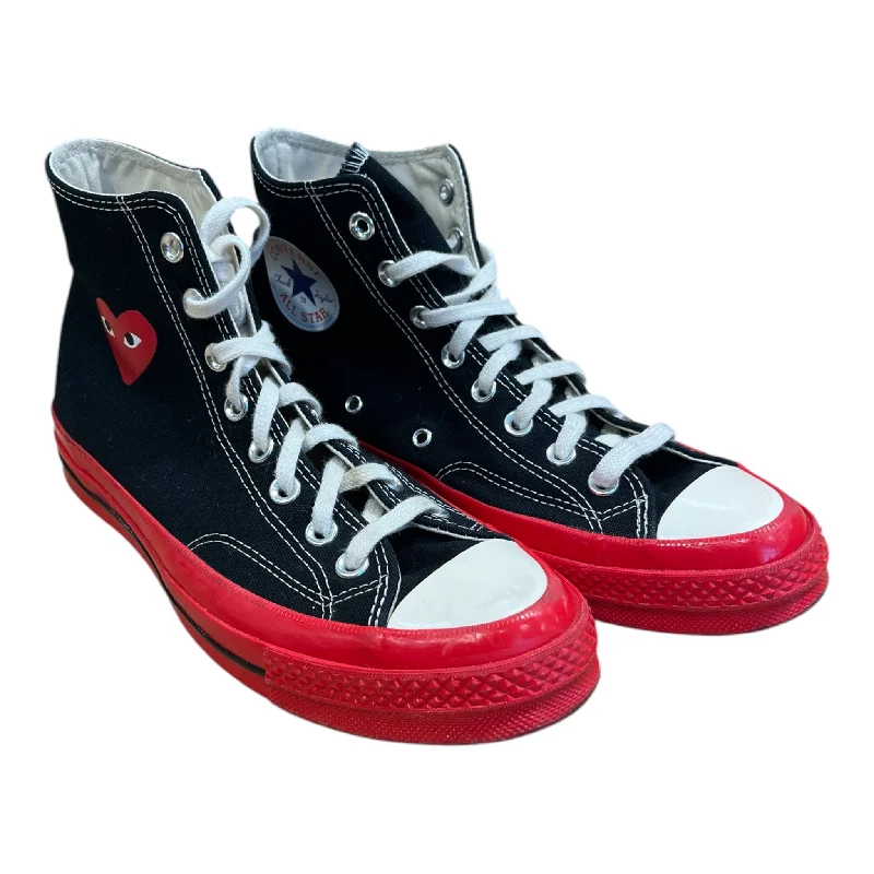 CONVERSE/PLAY COMME des GARCONS/Hi-Sneakers/US 8/Cotton/BLK/RED MIDSOLE SMALL HEART