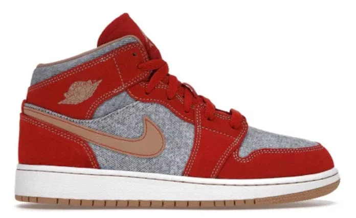 Jordan 1 Mid - Denim Red(GS)