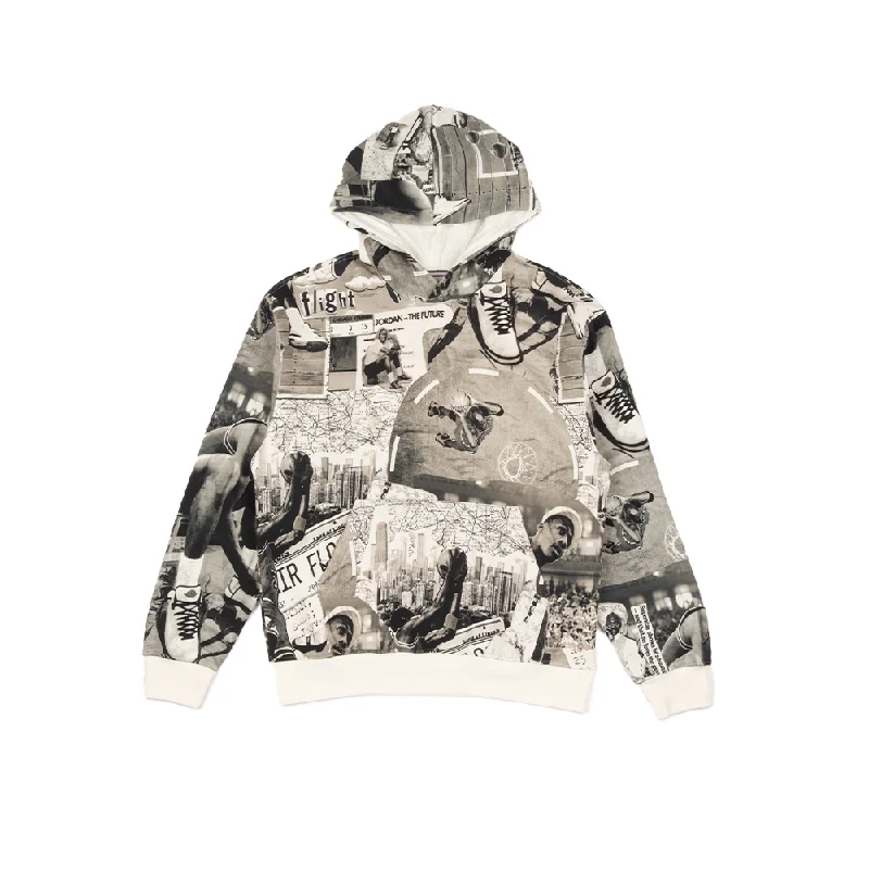 Jordan Brooklyn Fleece Printed Pullover Hoodie 'Black/Sail'