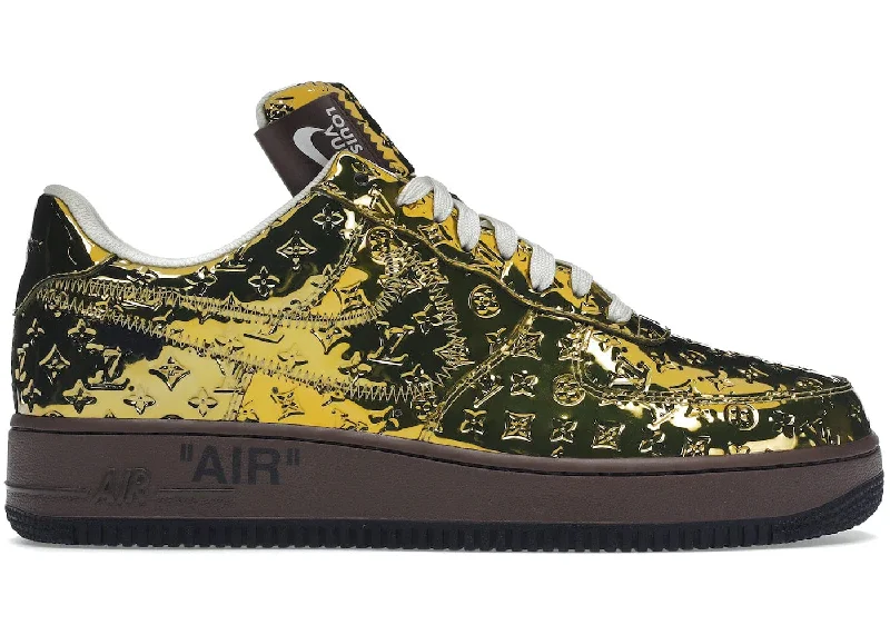 Louis Vuitton Nike Air Force 1 Low By Virgil Abloh Metallic Gold