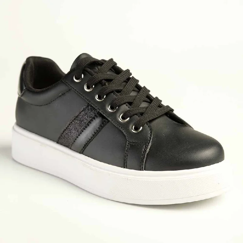 Madison Lace-Up Fashion Sneaker - Black