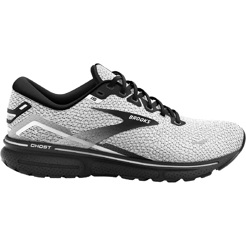 Men's Brooks Ghost 15 White/Black Mesh