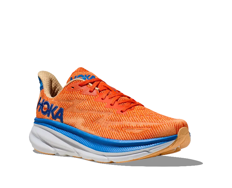 Men's Hoka Clifton 9 Color: Vibrant Orange/Impala