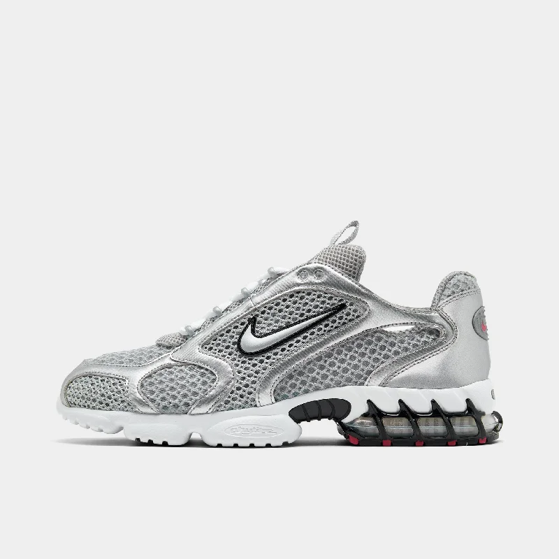 Nike Air Zoom Spiridon Cage 2 TRK3 Light Smoke Grey / Metallic Silver - Cardinal Red