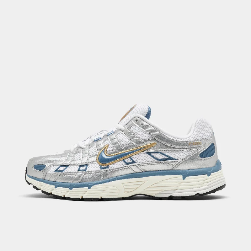 Nike P-6000 White / Agean Storm - Metallic Silver